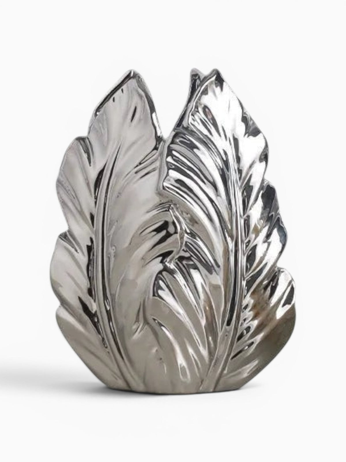 Vase Feuille En Céramique Doré Ou Argenté
