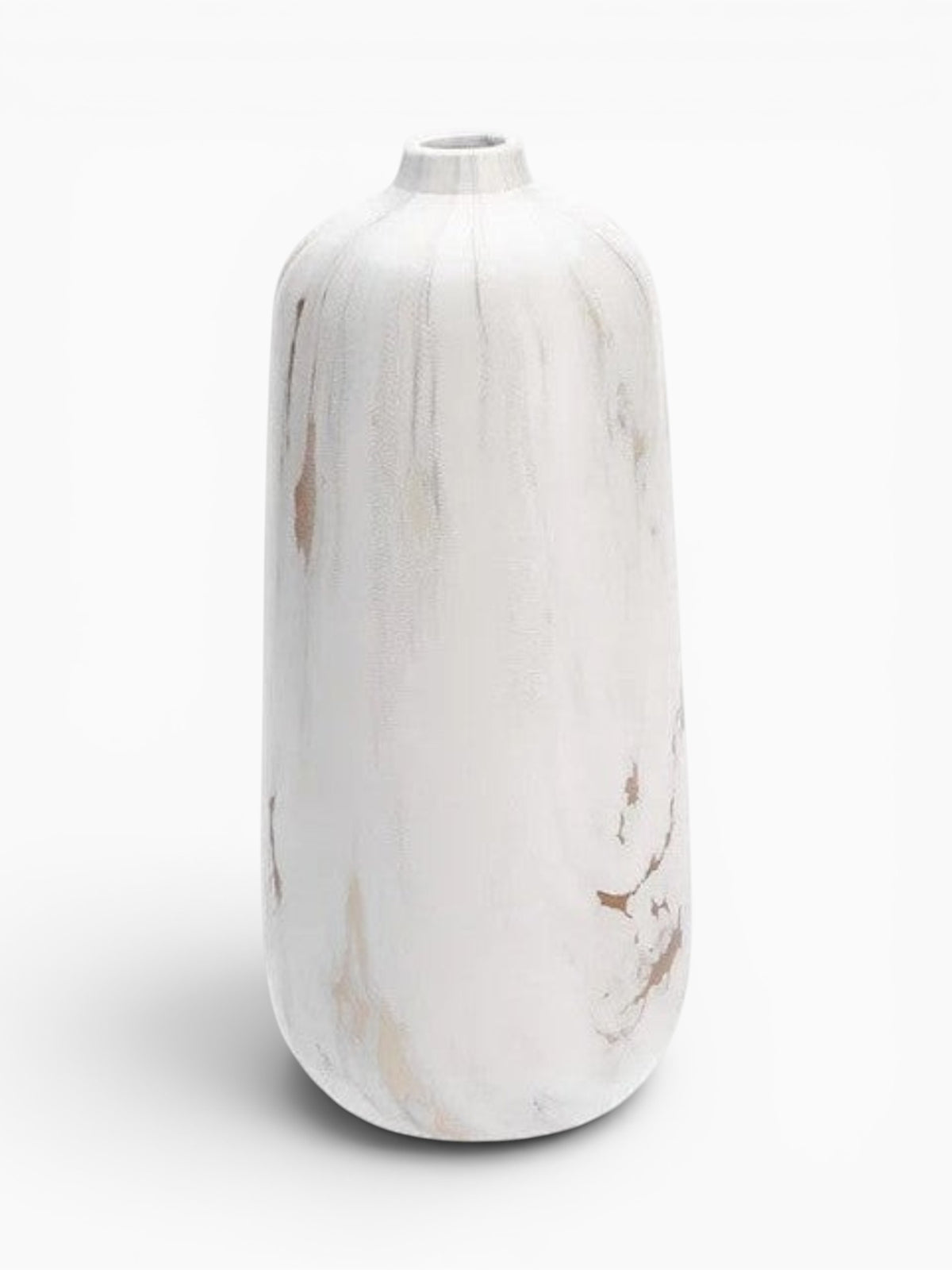 Vase Marbre Blanc et Doré en Céramique
