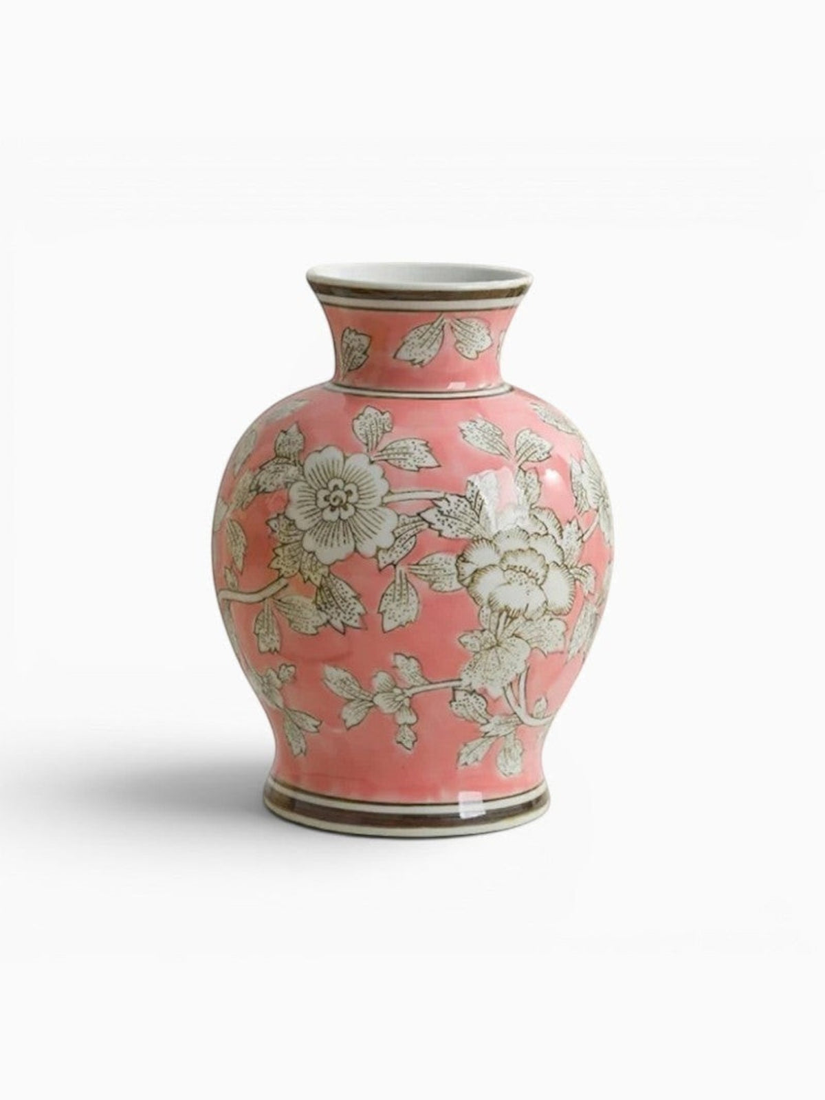 Vase Chinois Floral En Céramique