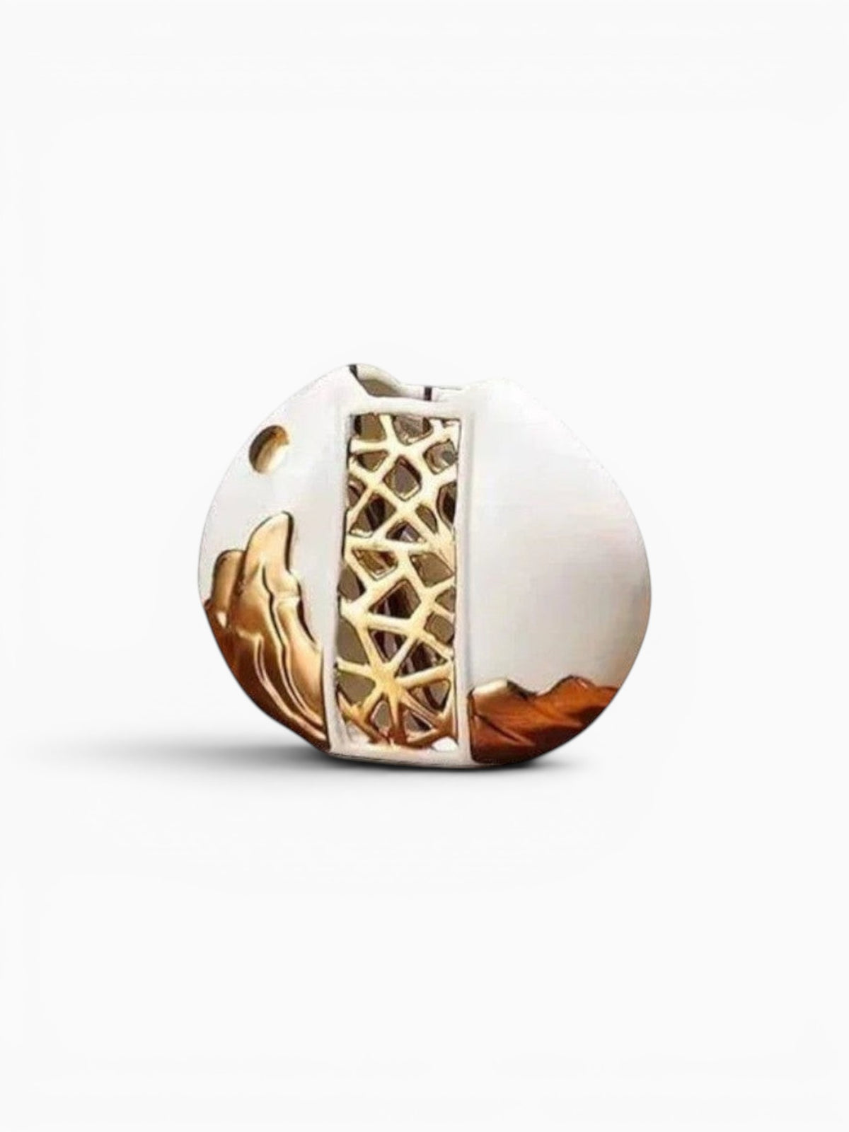 Vase Boule Blanc Décoratif En Céramique