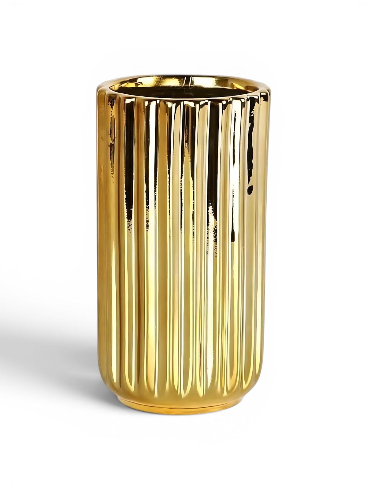 Vase Cylindrique Doré Décoratif