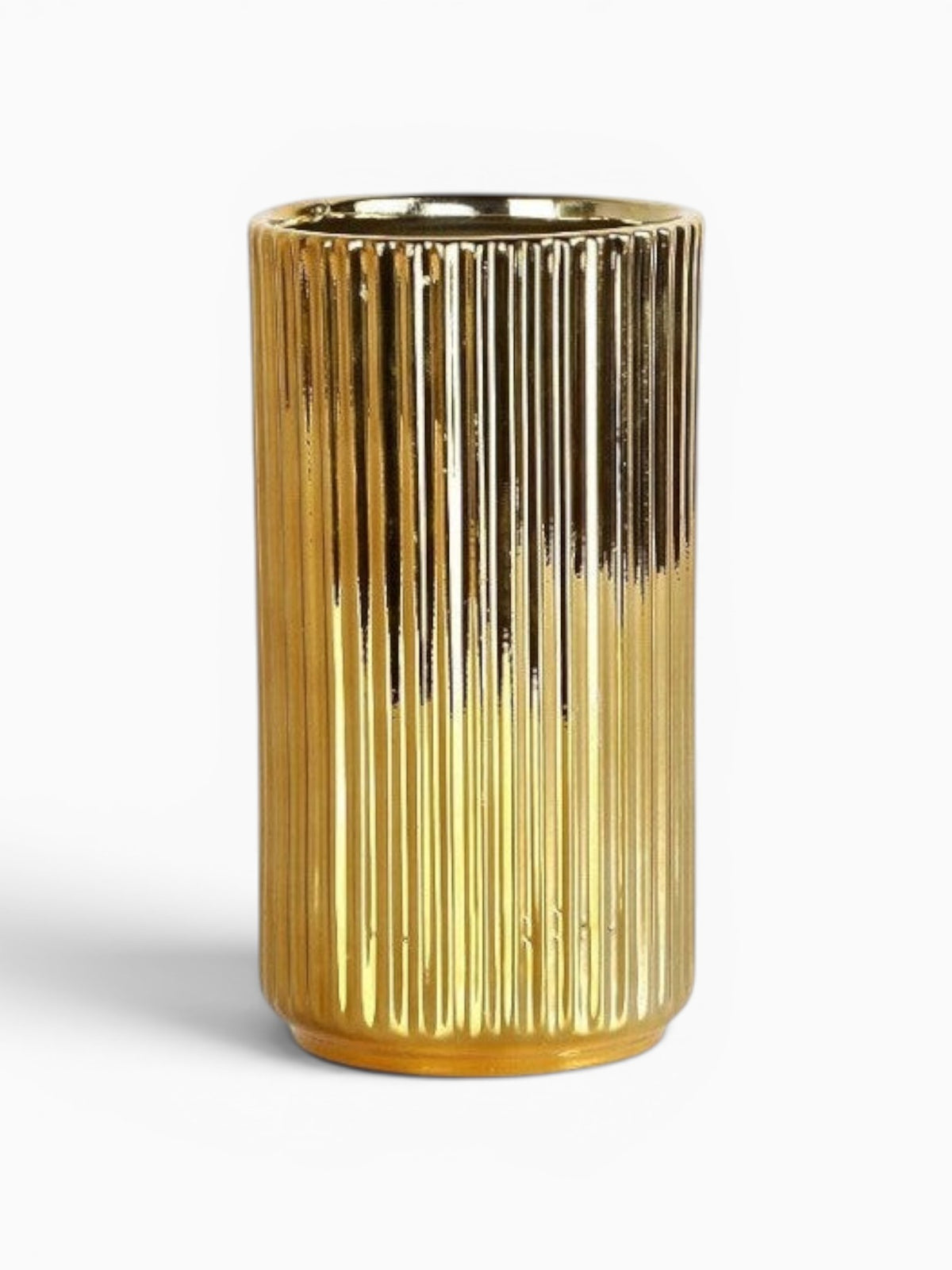 Vase Cylindrique Doré Décoratif