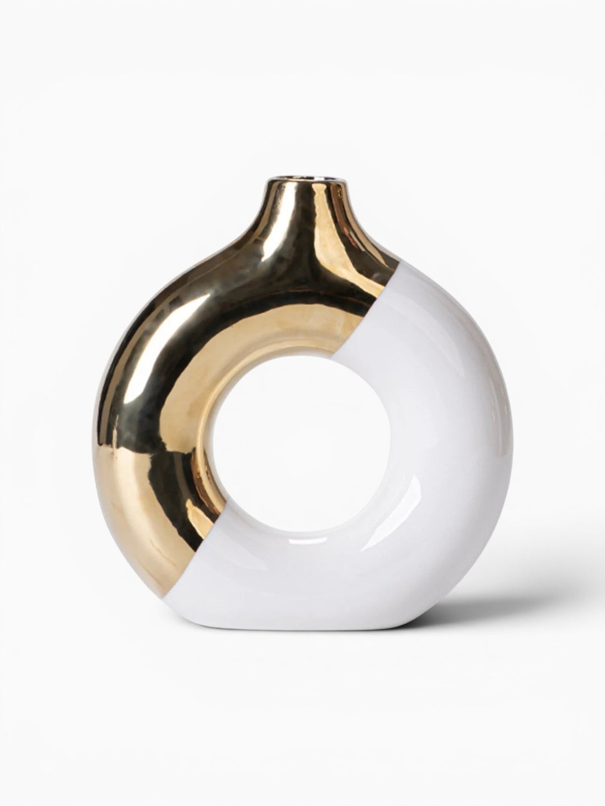 Vase Rond Design Doré Décoratif