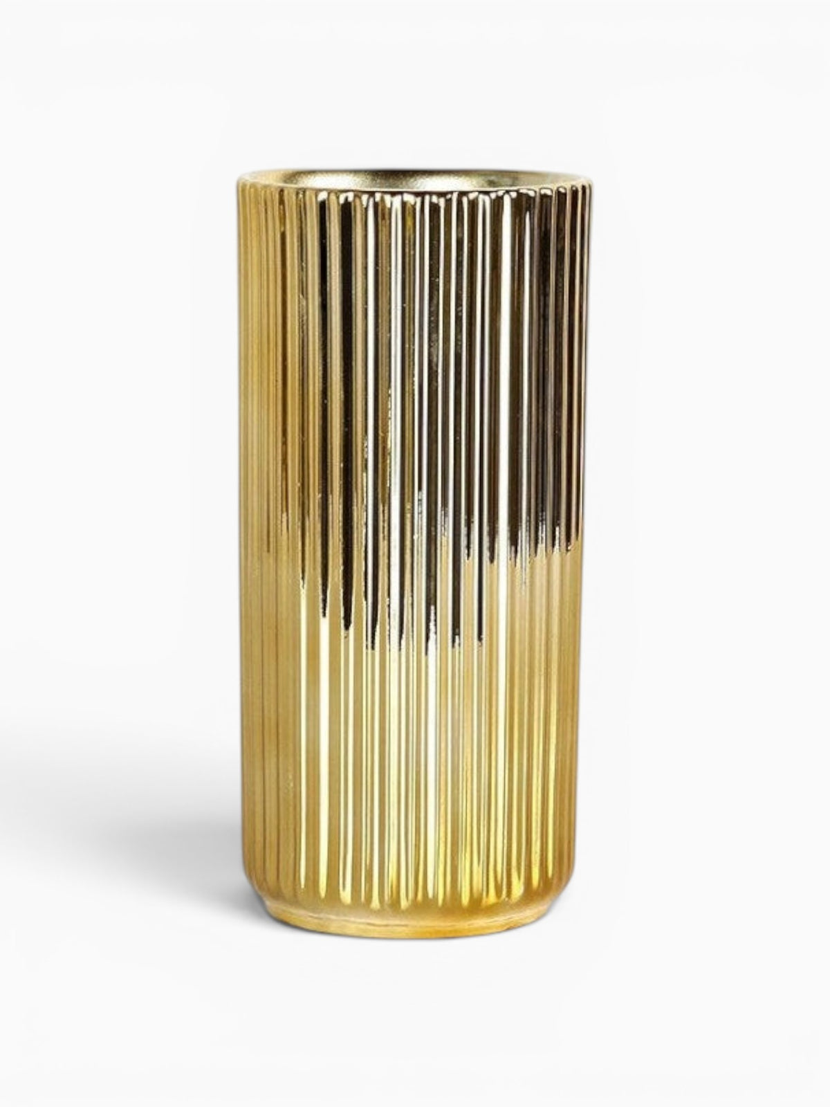Vase Cylindrique Doré Décoratif
