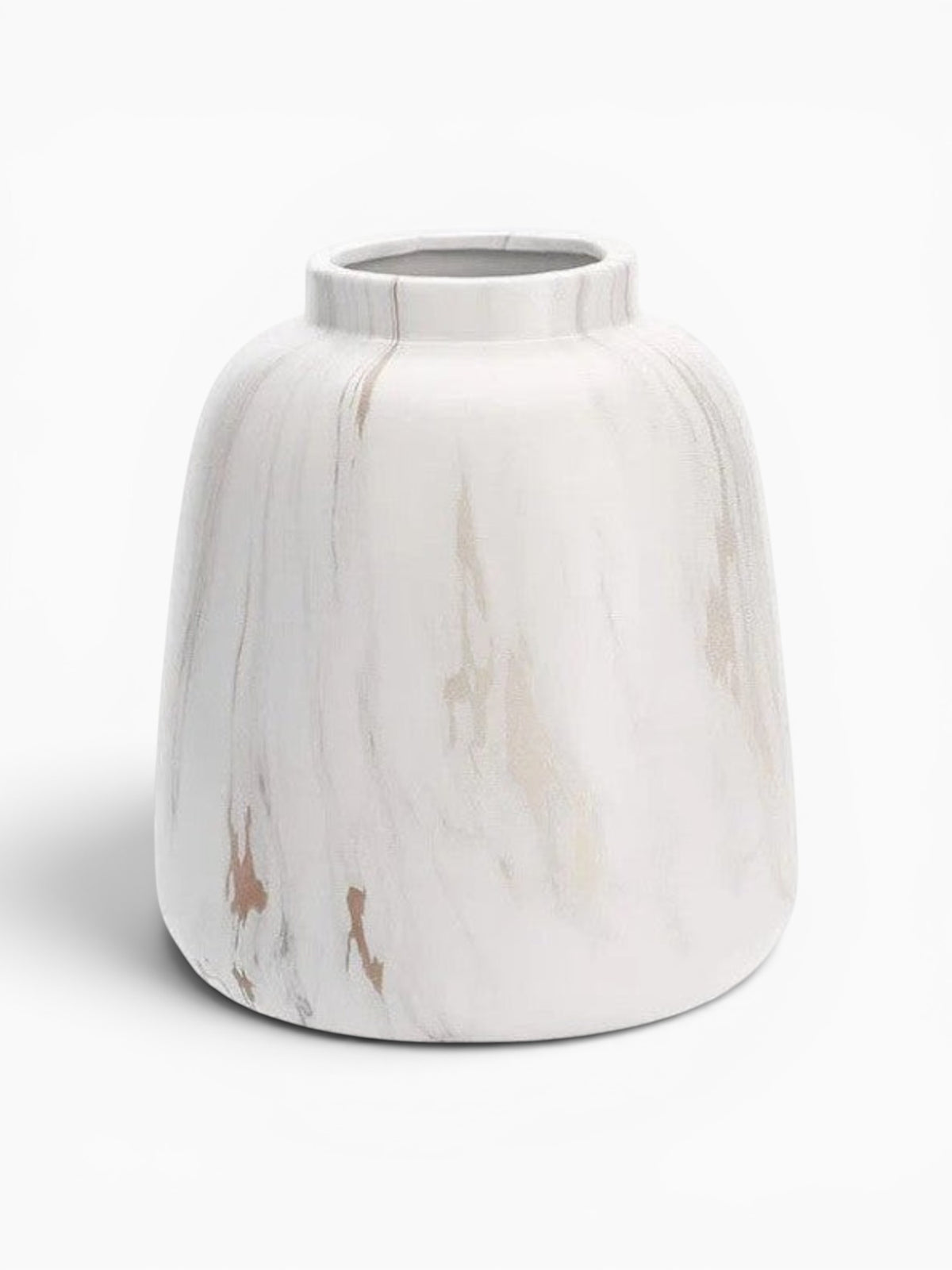 Vase Marbre Blanc et Doré en Céramique