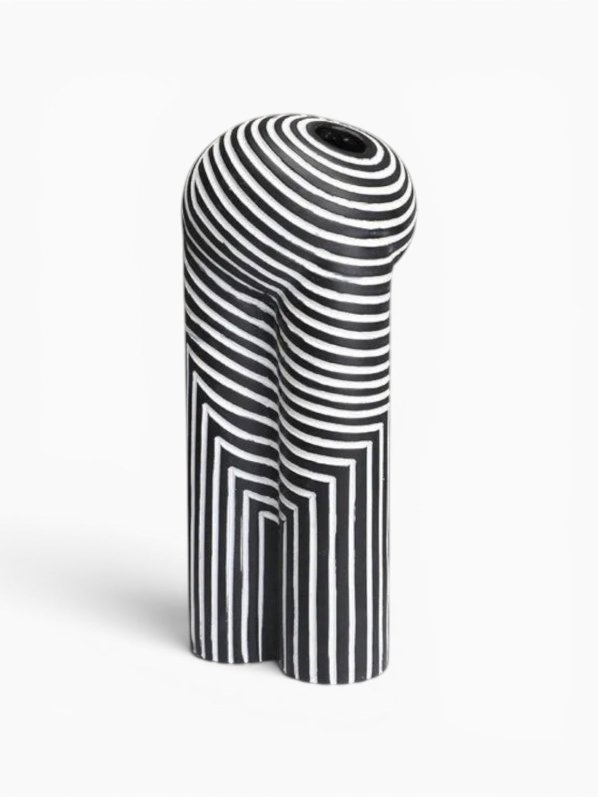 Vase Géométrique Noir et Blanc Décoratif