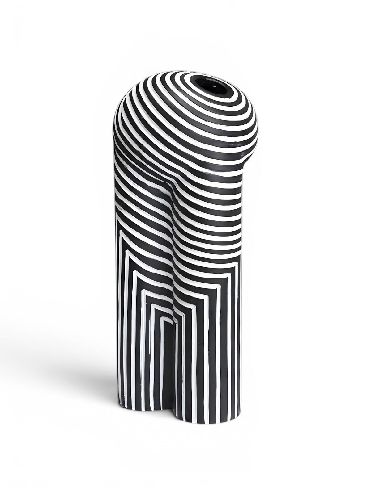 Vase Géométrique Noir et Blanc Décoratif