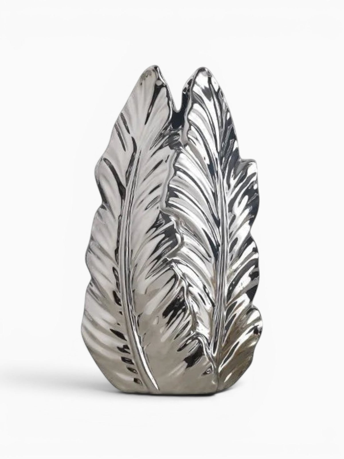 Vase Feuille En Céramique Doré Ou Argenté
