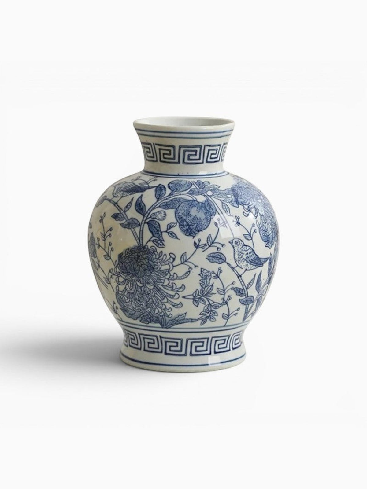 Vase Chinois Floral En Céramique