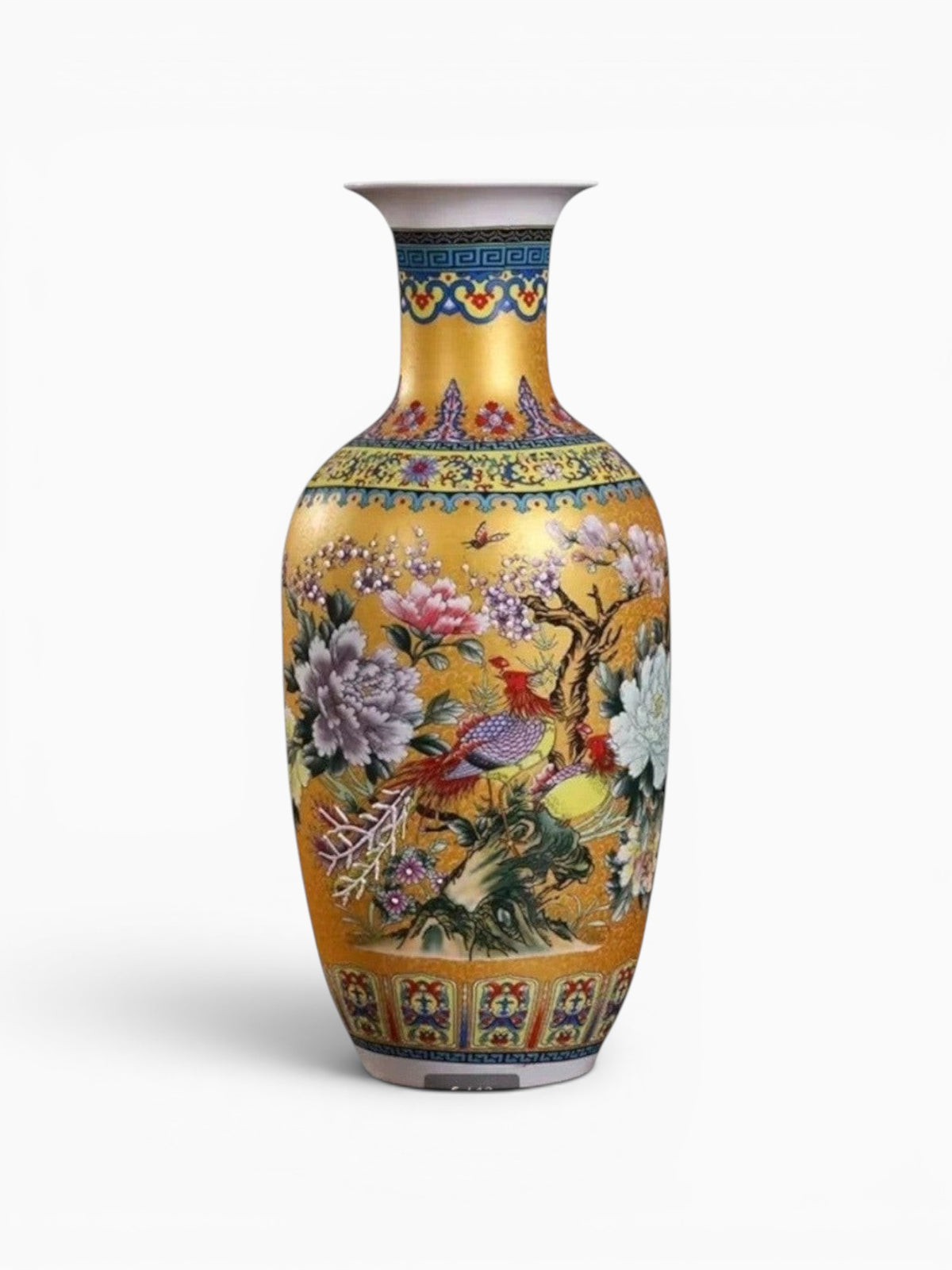 Grand Vase Chinois En Céramique Décoratif