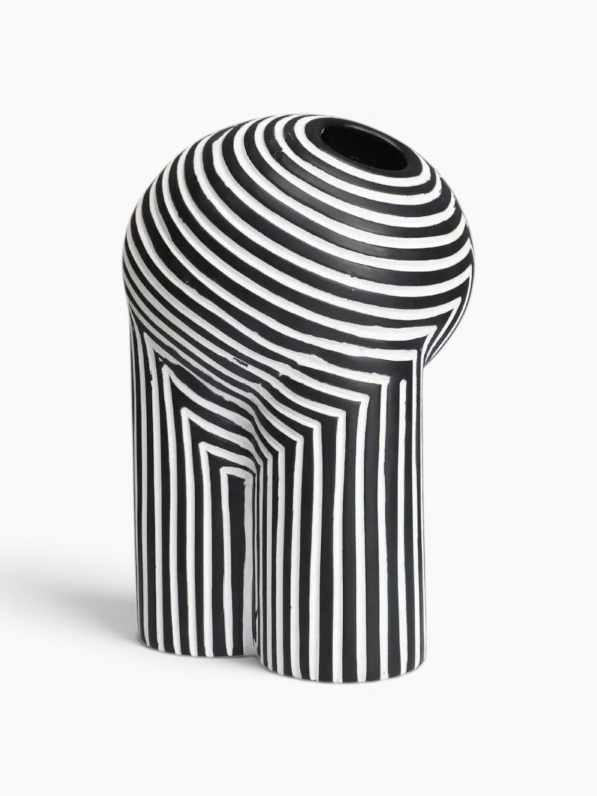 Vase Géométrique Noir et Blanc Décoratif