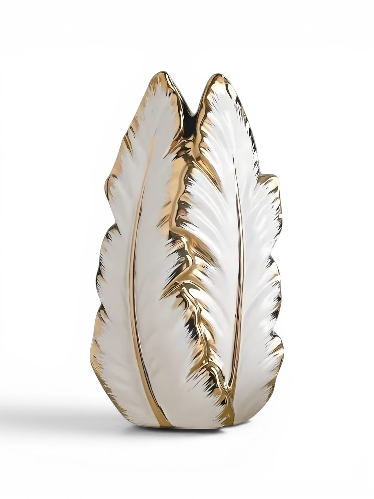 Vase Feuille En Céramique Doré Ou Argenté