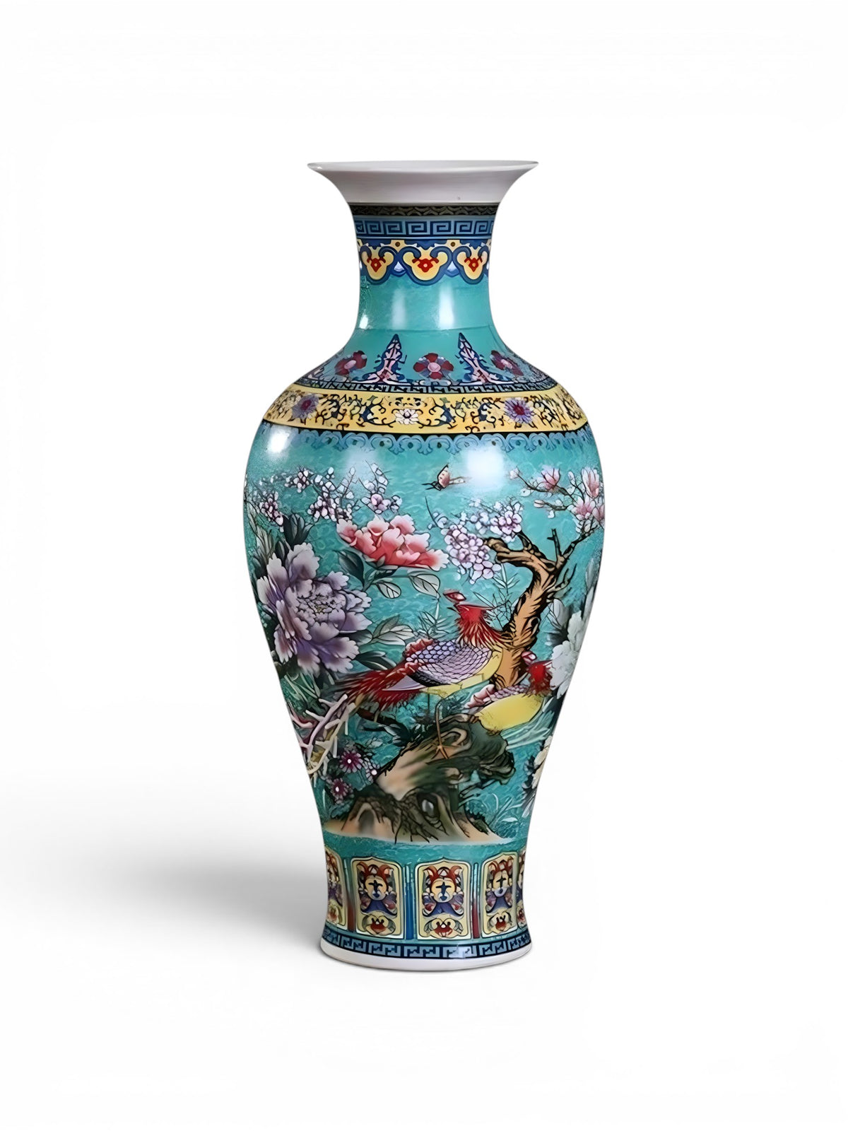 Grand Vase Chinois En Céramique Décoratif