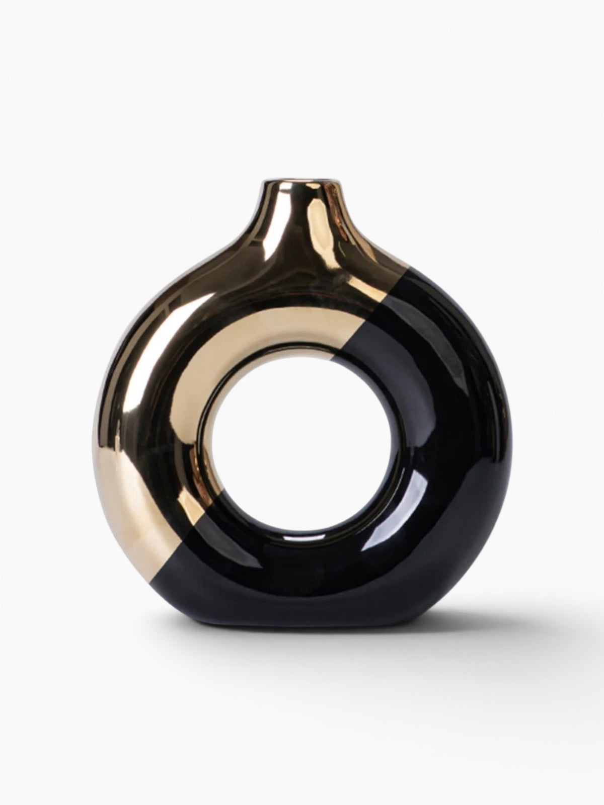 Vase Rond Design Doré Décoratif