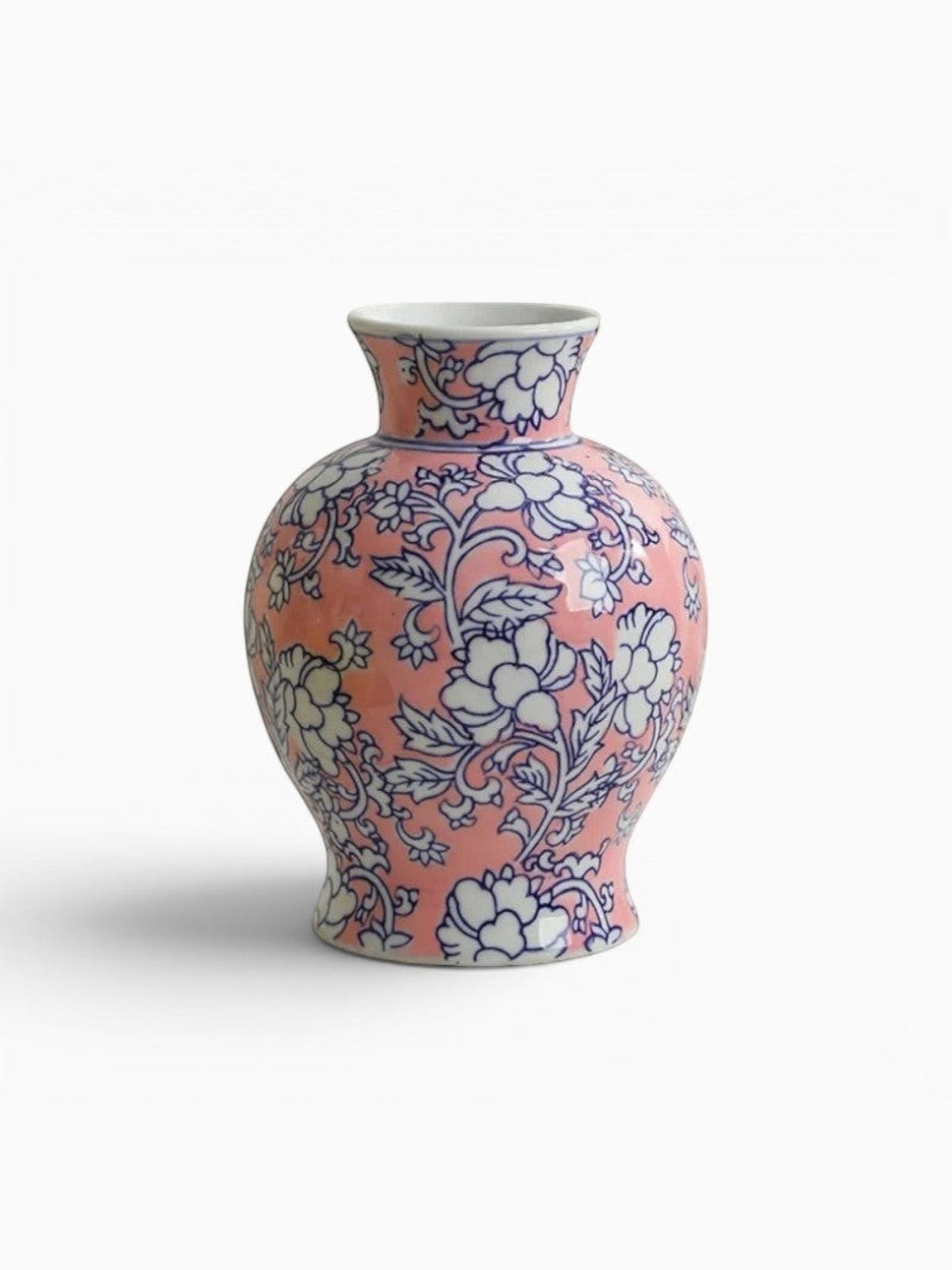 Vase Chinois Floral En Céramique