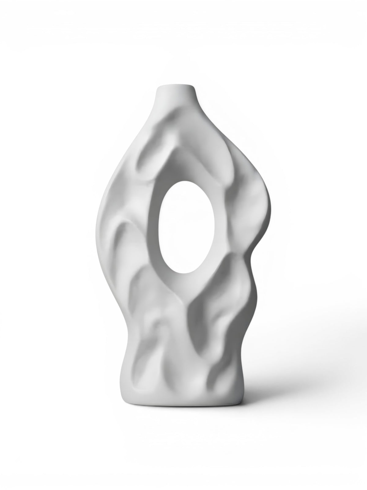 Vase Abstrait Blanc En Céramique