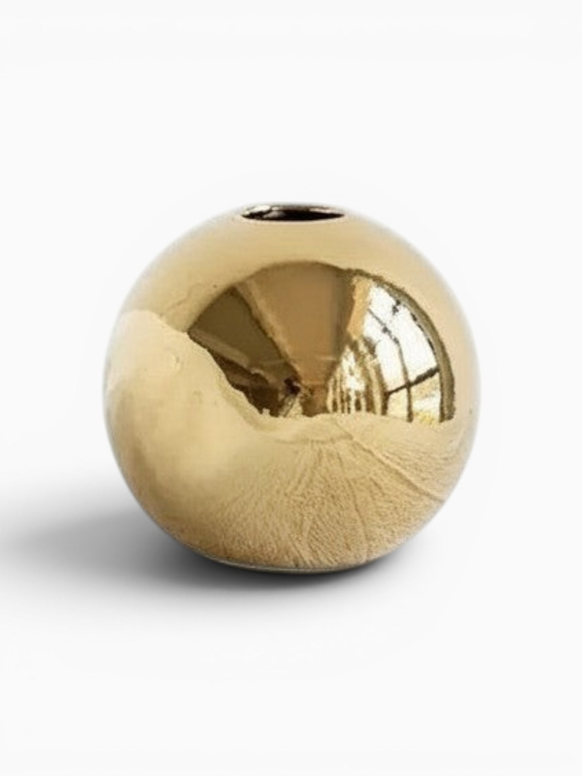 Vase boule doré en céramique Ma boutique, design moderne et brillant, H:7.5cm, D:8.5cm