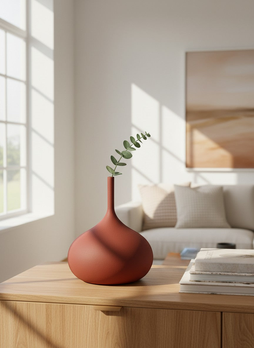 Vase en céramique rouge terreux, style wabi-sabi, décoration d'intérieur Ma boutique