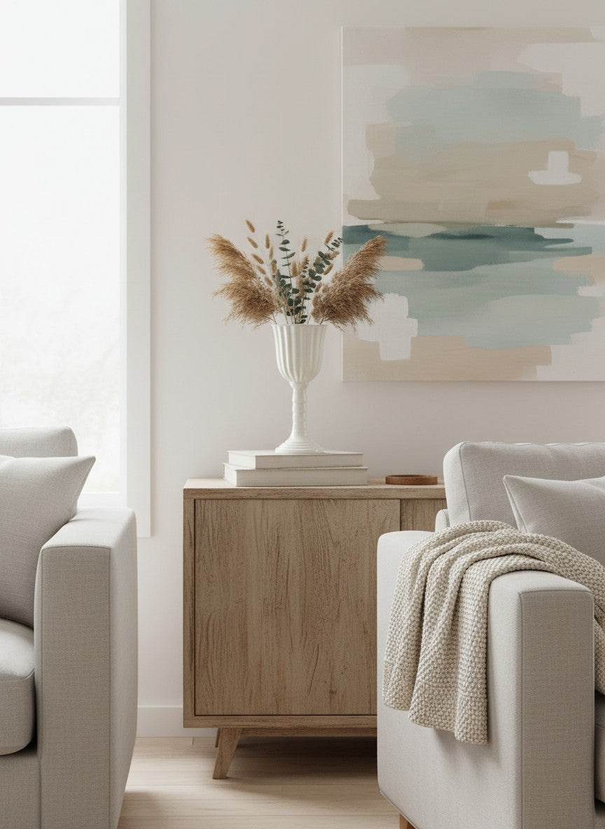 Vase Médicis haut blanc Ma boutique en céramique avec pied cannelé et base circulaire, idéal pour fleurs séchées.